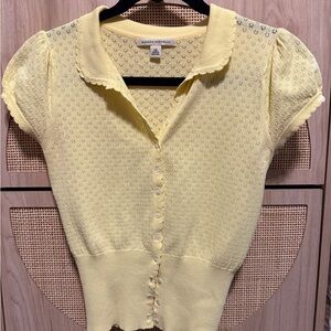Banana Republic Yellow Knit Blouse